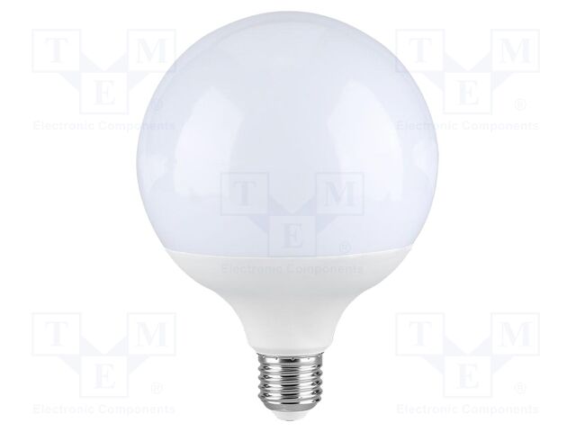 LED lamp; white cold; E27; 220÷240VAC; 2000lm; P: 18W; 200°; 6500K