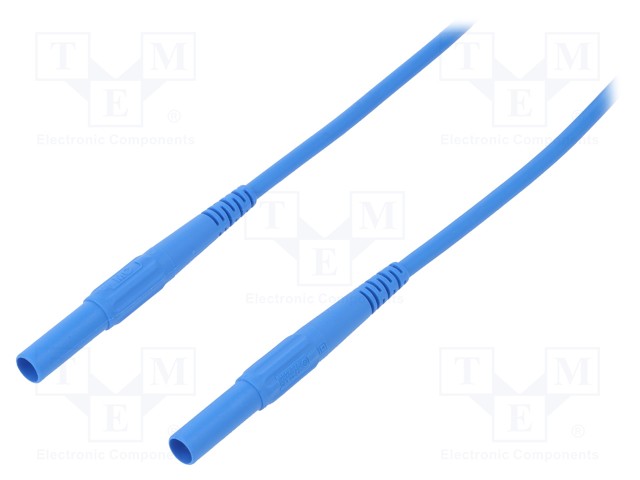 Test lead; PVC; 2m; blue; 32A; Plating: nickel plated