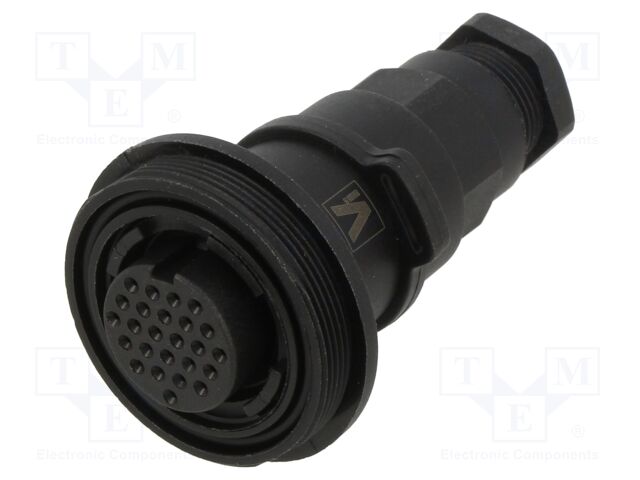 Connector: circular; plug; female; PIN: 25; 1A; 50V; w/o contacts