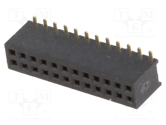 Socket; pin strips; female; PIN: 24; straight; 1.27mm; SMT; 2x12