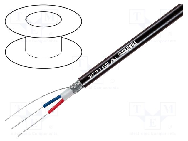Wire: DMX; 2x0.5mm2; stranded; 110Ω; -30÷70°C; Colour: black; 100m