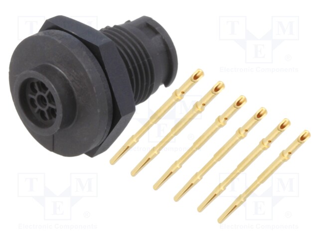 Connector: circular; Series: EN2; socket; female; soldering; PIN: 6