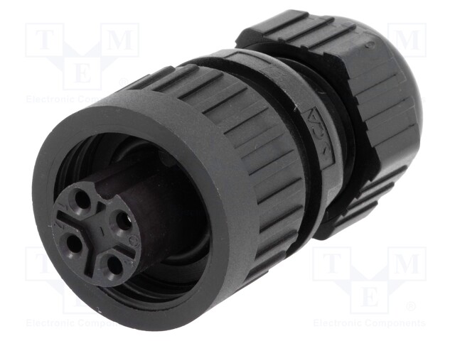 Connector: circular; plug; female; IP67; CA; PIN: 4(3+1); 3+PE; 400V