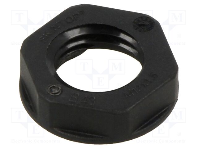 Nut; M12; polyamide; 17mm; black; Thread: metric; SKINTOP® GMP-HF-M