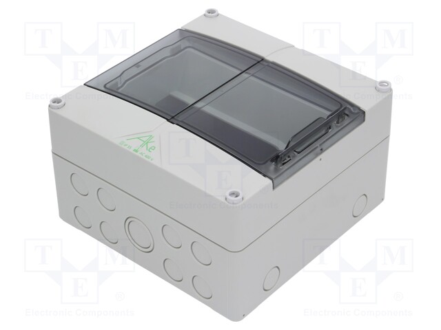 Enclosure: for modular components; IP55; grey; No.of mod: 9
