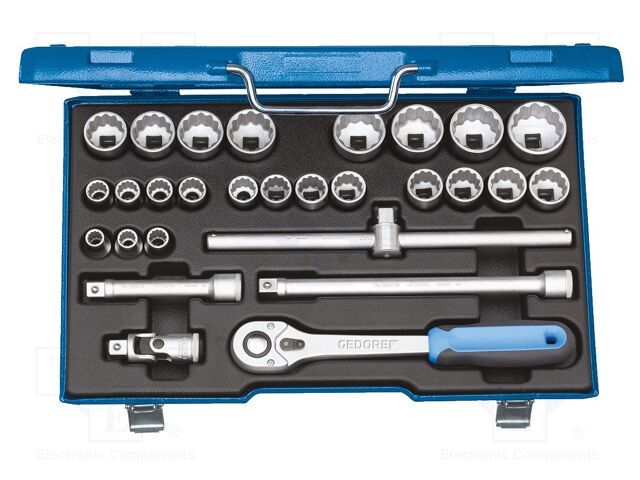 Wrench-set; 12-angles,rattle,socket spanner; 1/2"; 28pcs.