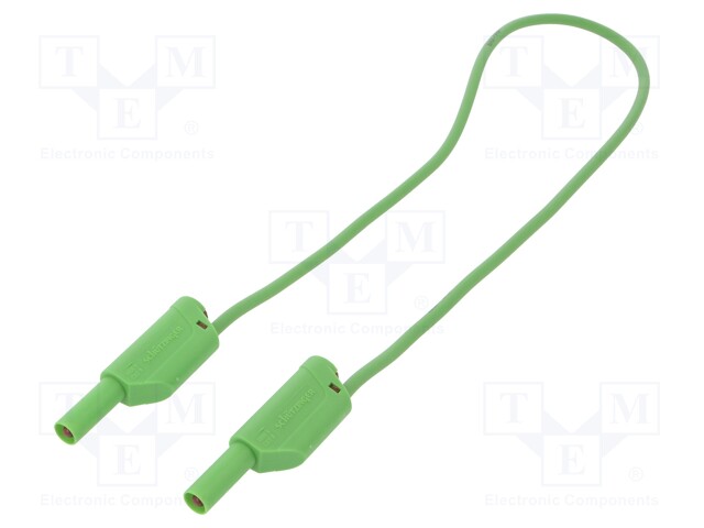 Test lead; PVC; 0.5m; green; 16A; Cond.cross sec: 1mm2