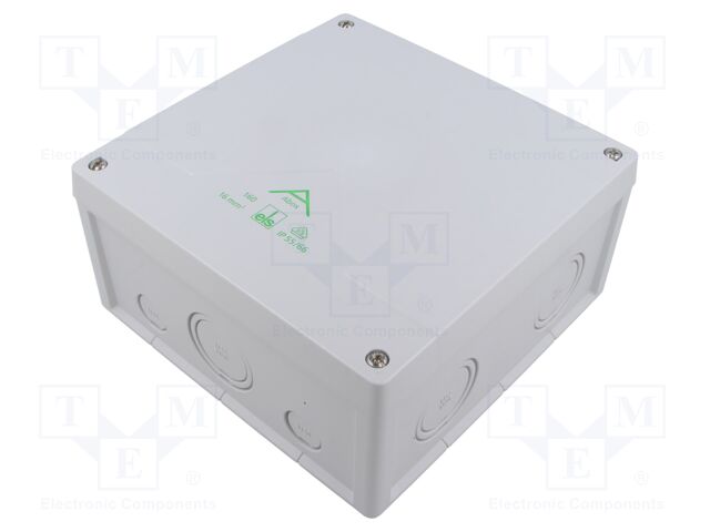 Enclosure: junction box; X: 182mm; Y: 182mm; Z: 90mm; IP55,IP66; grey