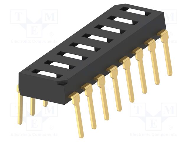 Switch: DIP-SWITCH; Poles number: 8; ON-OFF; 0.025A/24VDC; Pos: 2