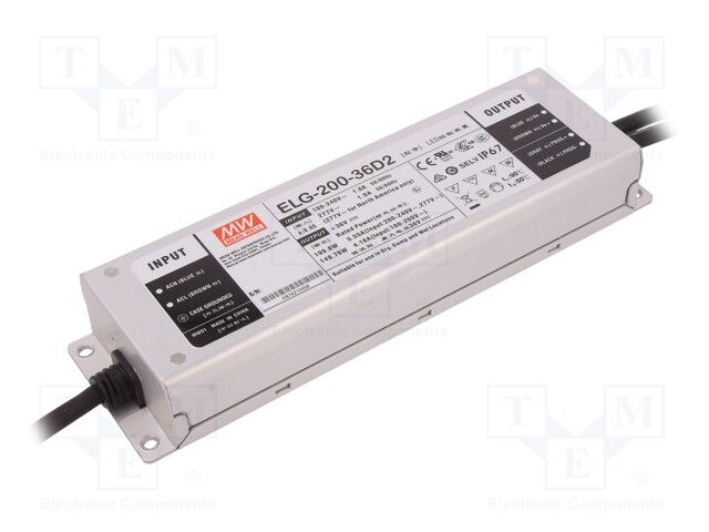 Power supply: switched-mode; LED; 199.8W; 36VDC; 5.55A; 100÷305VAC