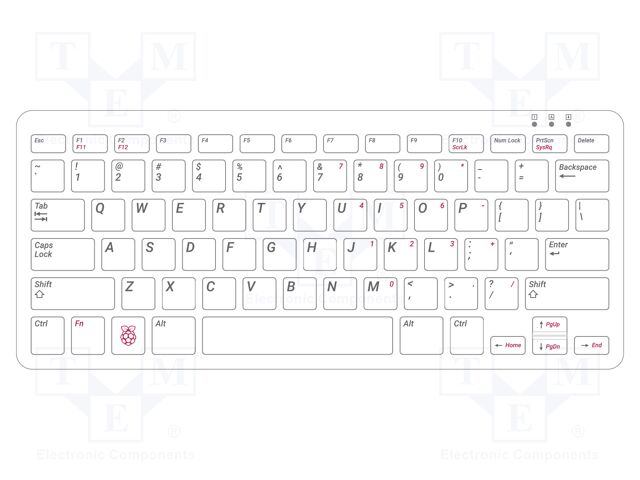Keyboard; USB A-USB B micro cable,keypad; Colour: black-gray