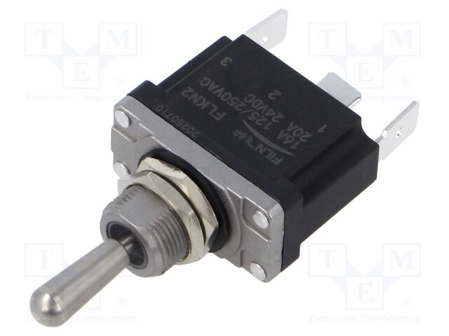 Switch: toggle; Pos: 3; SP3T; ON-OFF-ON; 16A/250VAC; 20A/24VDC