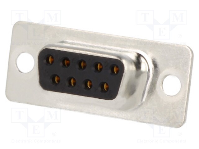 D-Sub; PIN: 9; plug; female; turned contacts; soldering; for cable