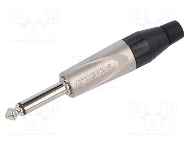 Plug; Jack 6,35mm; male; mono; straight; for cable; soldering