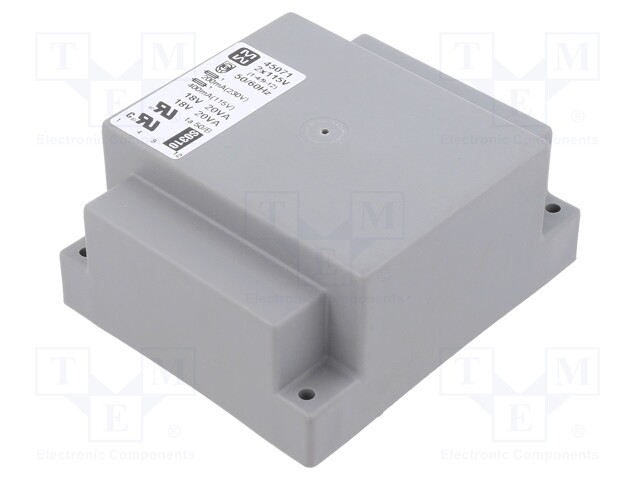 Transformer: encapsulated; 40VA; 115/230VAC; 18V; 18V; 1111mA