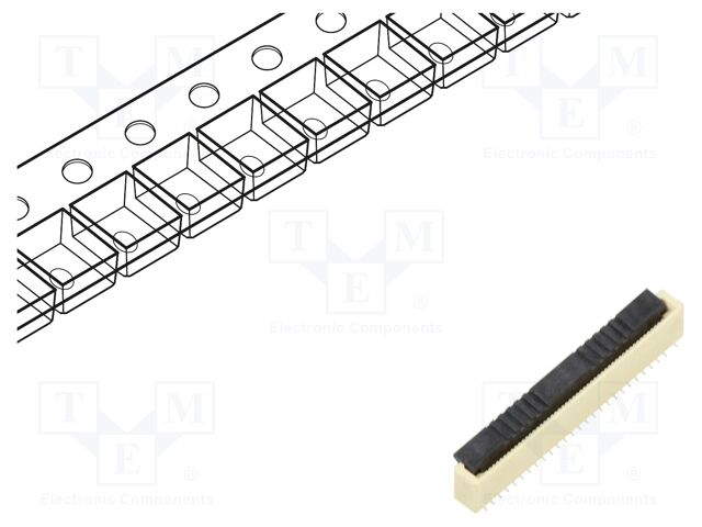 Connector: FFC/FPC; 30V; PIN: 50; vertical; SMT; gold-plated; 0.5A