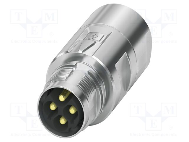 Connector: M17; plug; M17 PRO; PIN: 4; 630V; 25A; IP67; 3+PE; crimped