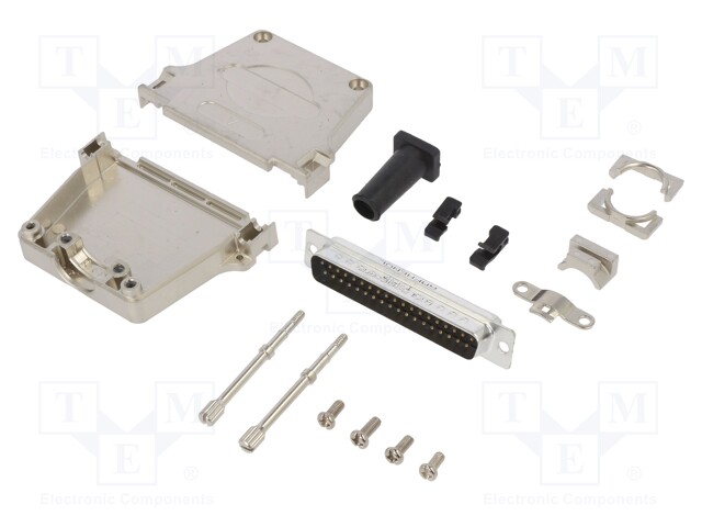 D-Sub; PIN: 37; male; shielded,with strain relief; straight