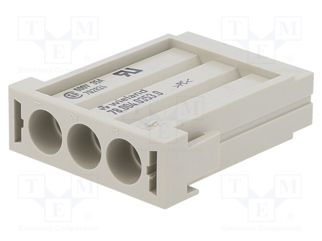 Connector: HDC; female; PIN: 3; module; Colour: grey; Modules: 1; 40A