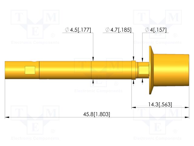 Test needle; plug-in