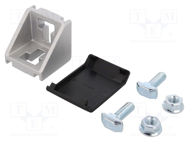 Angle bracket; for profiles; Width of the groove: 10mm; W: 43mm