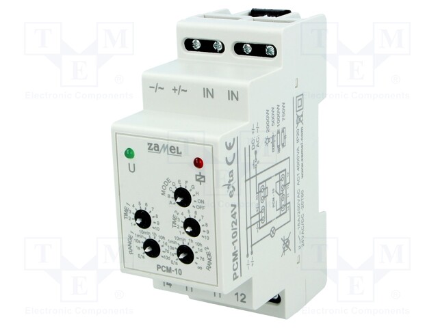 Timer; 0,1s÷100days; SPDT; 250VAC/16A; 24VAC; 24VDC; DIN; -20÷60°C