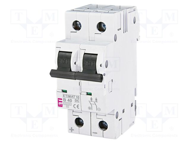 Circuit breaker; 220/440VDC; Inom: 40A; Poles: 2; Charact: B; 6kA