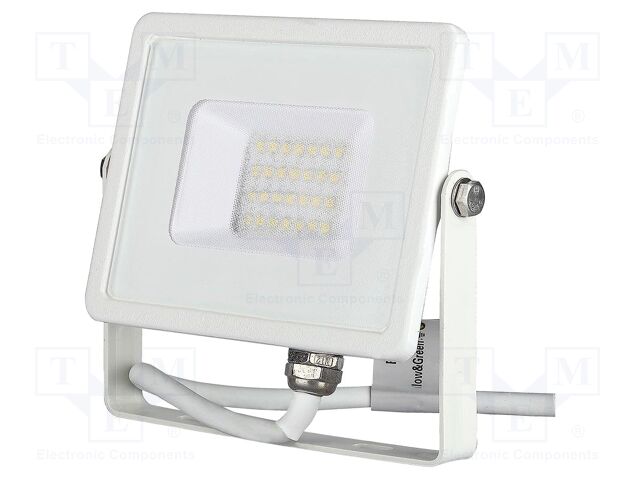 Lamp: LED flood light; 20W; 230VAC; white cold; 100°; 6400K; 30000h