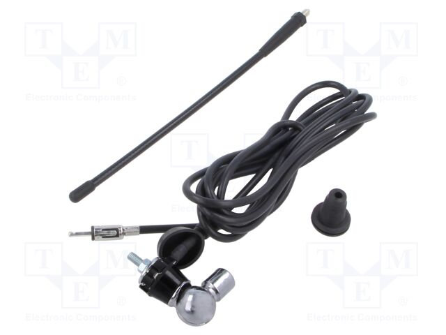 Antenna; 0.25m; AM,FM; universal; rubber mast; 2.5m
