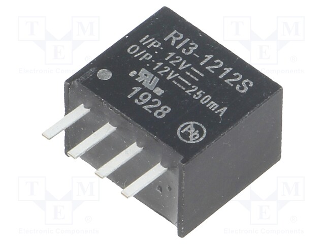Converter: DC/DC; 3W; Uin: 10.8÷13.2V; Uout: 12VDC; Iout: 250mA; SIP4