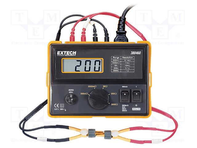 Milli-ohm meter; LCD 0,7"; (2000); 0.1÷200mΩ,2Ω,20Ω,200Ω,2kΩ