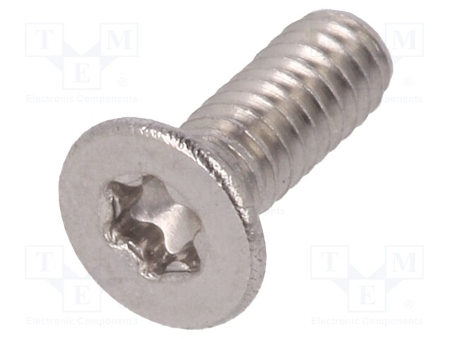Screw; M2x6; Head: countersunk; Torx®; A2 stainless steel; TX06