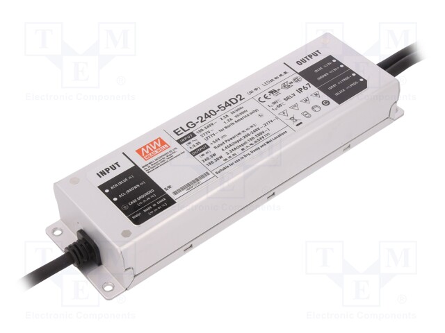 Power supply: switched-mode; LED; 240.3W; 54VDC; 4.45A; 100÷305VAC