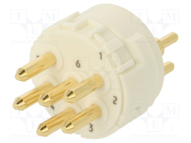Connector: M23; contact insert; PIN: 6; male