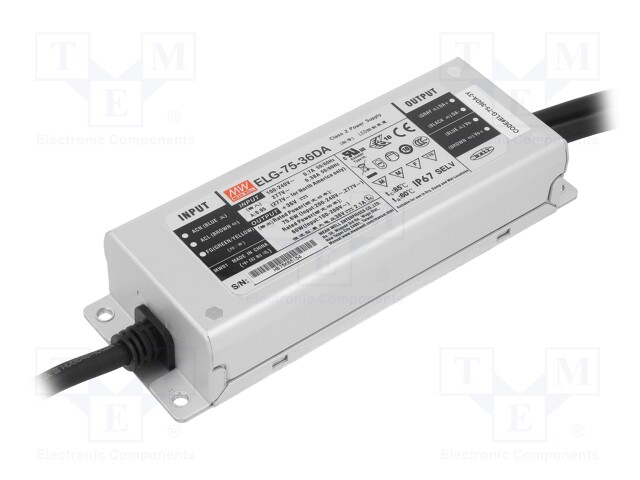 Power supply: switched-mode; Communication: DALI; LED; 75.6W; 2.1A