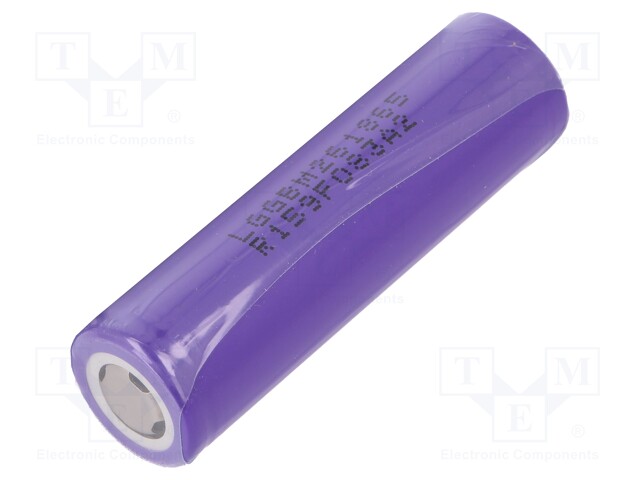 Re-battery: Li-Ion; MR18650; 3.65V; 2600mAh; Ø18.4x65.2mm; 10A