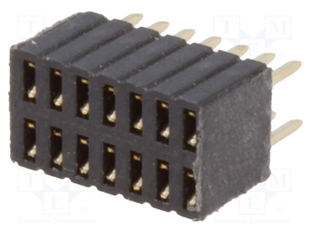 Socket; pin strips; female; PIN: 14; straight; 1.27mm; THT; 2x7