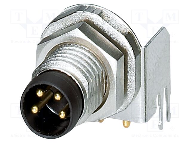 Connector: M8; male; PIN: 4; 4A; 48V; IP67; angled; shielded; socket