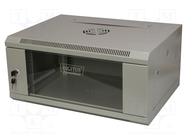Enclosure: wall mounting; Standard: 19"; 4U; grey; Y: 600mm; X: 180mm