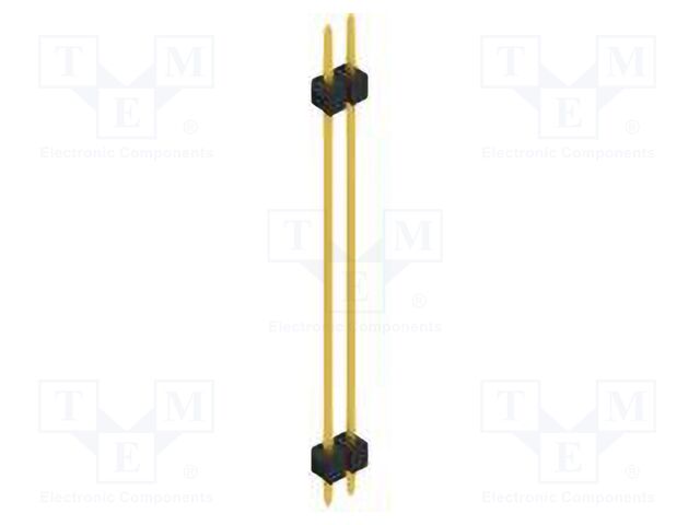 Connector: pin strips; pin header; male; PIN: 2; 2.54mm; THT; 1x2