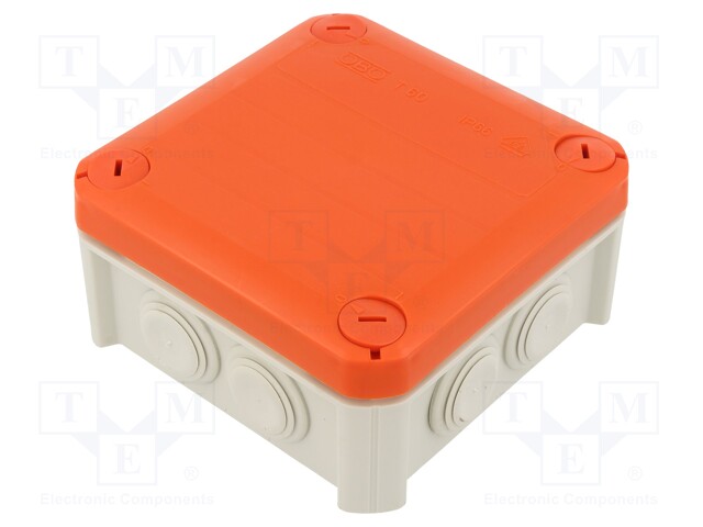 Enclosure: junction box; X: 114mm; Y: 114mm; Z: 57mm; polypropylene