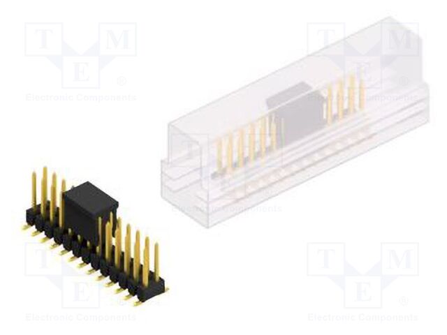 Connector: pin strips; pin header; male; PIN: 26; 2.54mm; SMT; 2x13
