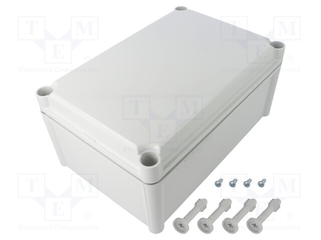 Enclosure: multipurpose; X: 188mm; Y: 278mm; Z: 130mm; SOLID; ABS