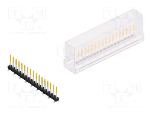 Connector: pin strips; pin header; male; PIN: 17; 2mm; SMT; 1x17
