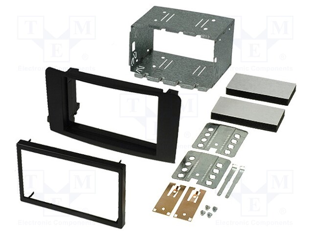 Radio mounting frame; Mercedes; 2 DIN; black