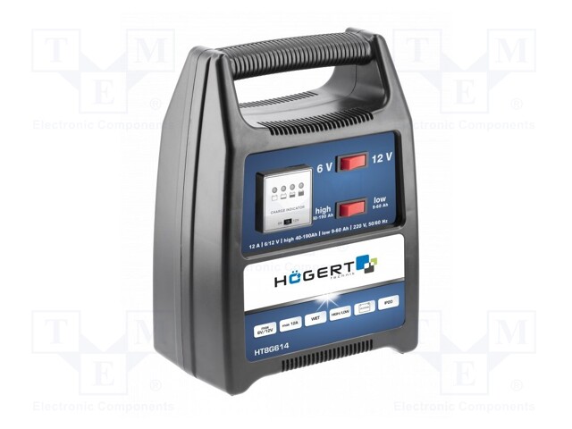 Charger: for rechargeable batteries; 6/12V; 12A; 20÷200Ah; IP20