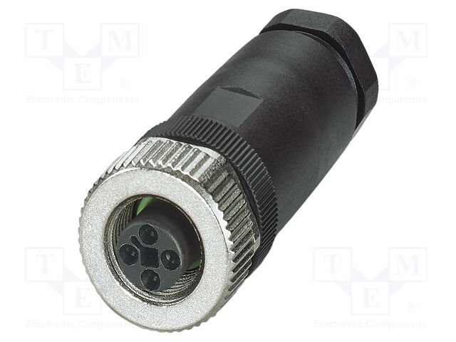 Connector: M12; plug; PIN: 4; 63V; straight; IP67; screw terminal