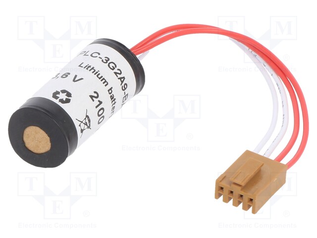 Battery: lithium; 3.6V; 17330,2/3A; connectors; Ø16.5x35.4mm