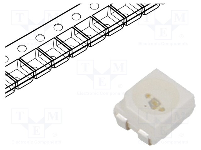 LED; SMD; 3528,PLCC4; green; 450÷1125mcd; 3.5x2.8x1.9mm; 120°; 30mA