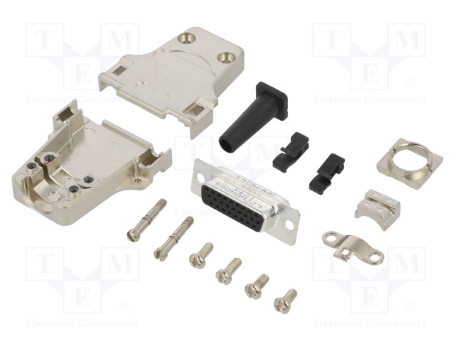 D-Sub HD; PIN: 26; female; shielded,with strain relief; straight